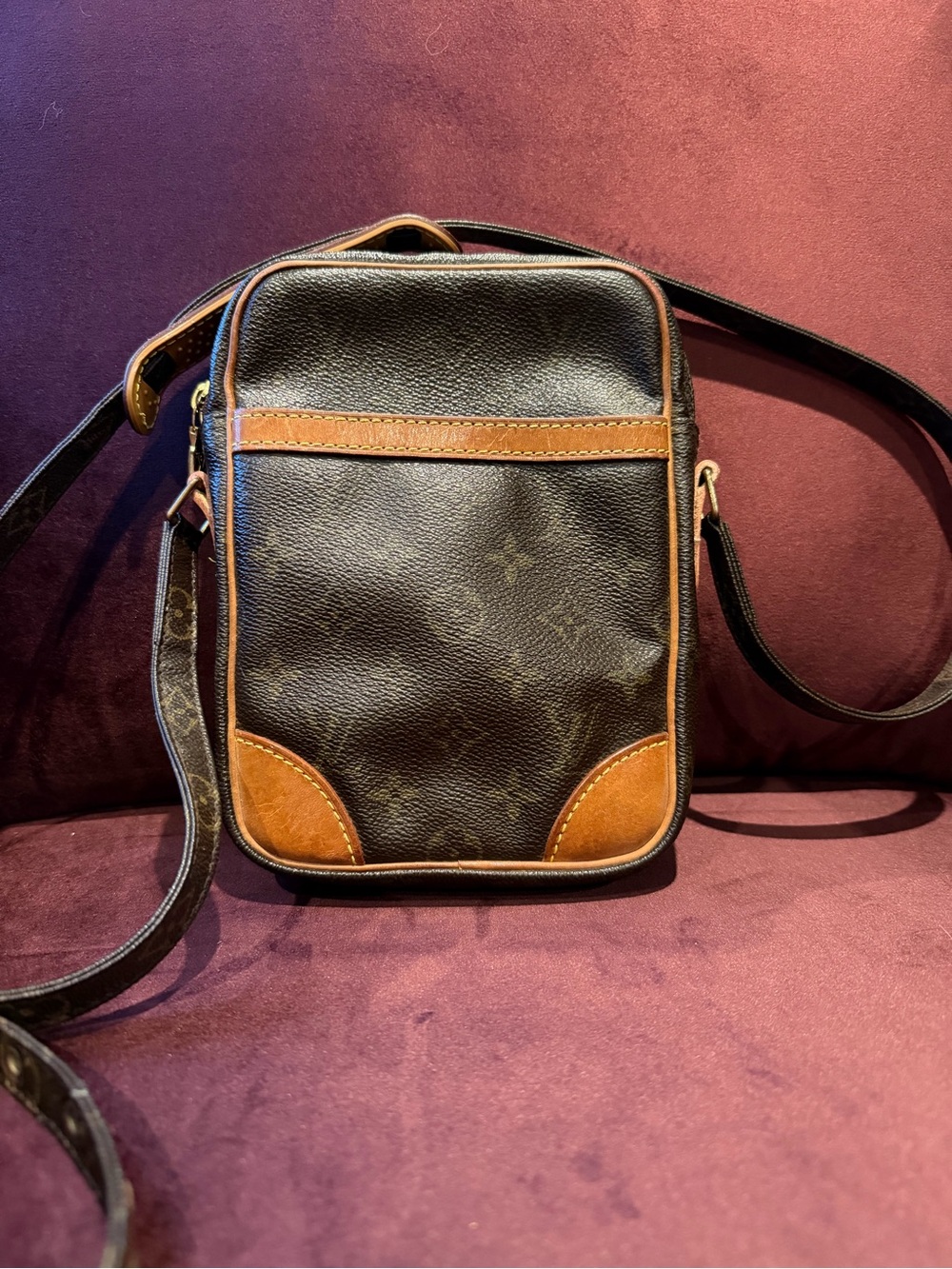 Louis Vuitton Danube Crossbody Bag with Brown Trim